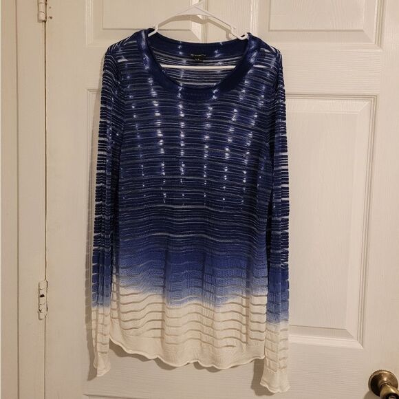 New directions long sleeve ombre sheer top - Picture 1 of 5